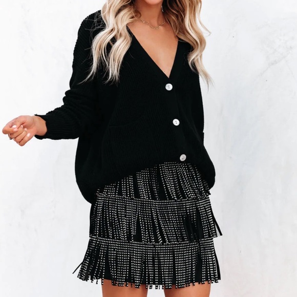 ZOIE STUDDED FRINGE MINI SKIRT - Picture 6 of 10